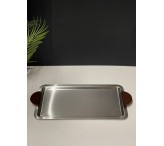 صينية تقديم بمسكه خشبي كبير