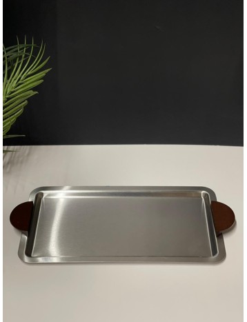 صينية تقديم بمسكه خشبي كبير