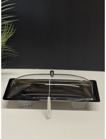 صينية تقديم اسود بقاعدة وسط 