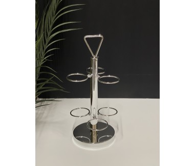 حامل فناجيل فضي لامع