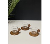 طقم فناجيل 6 قطع خشبي