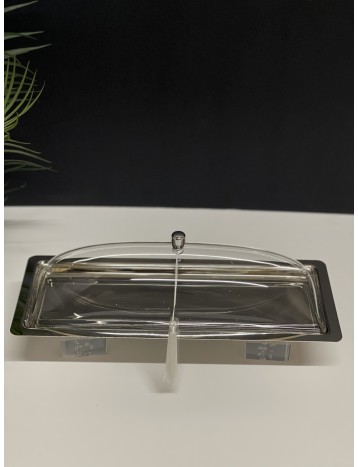 صينية تقديم فضي بقاعدة وسط 