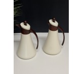 طقم ترامس ابيض مع خشبي