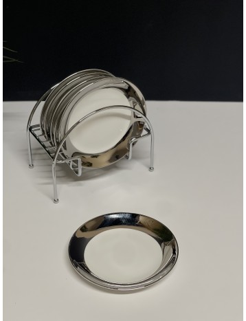 صحون مكس ابيض مع فضي