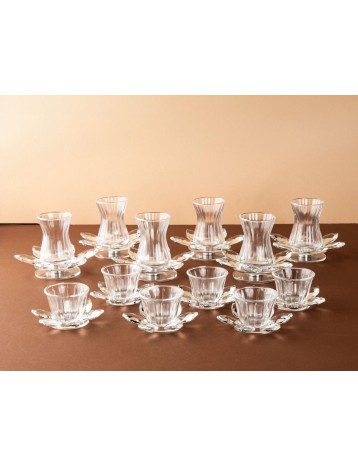 طقم كريستال 18 قطعه شفاف