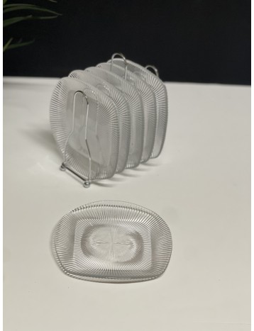 حامل فضي مع صحون 0017