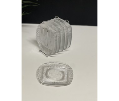 حامل فضي مع صحون 0017