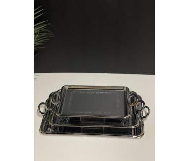 طقم صواني بنقش فضي s