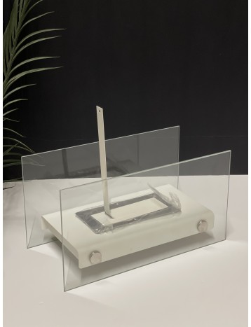 مدفأة زجاج ابيض 