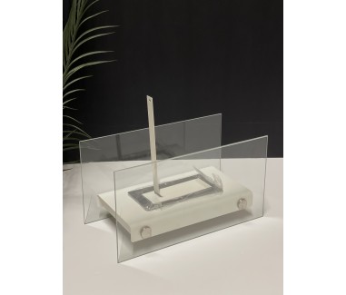 مدفأة زجاج ابيض 