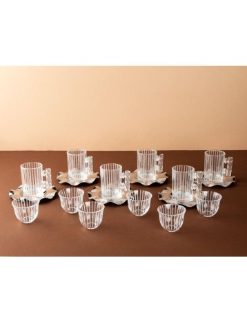 طقم شاي وقهوه كريستال 18 قطعه 02