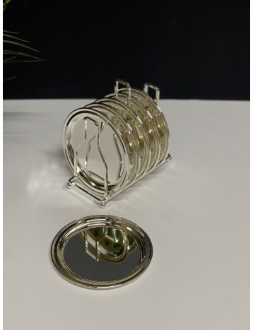 طقم صحون فضي وسط