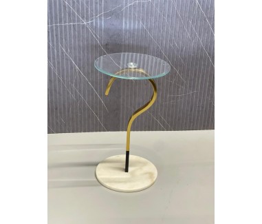 طاوله خدمه ذهبي بقاعده رخام