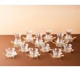 طقم ضيافة كريستال 24 قطعه ذهبي 