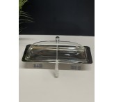 صينية تقديم فضي بقاعدة صغير 