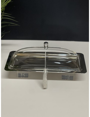 صينية تقديم فضي بقاعدة صغير 