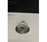 صحن فضي بغطاء صغير