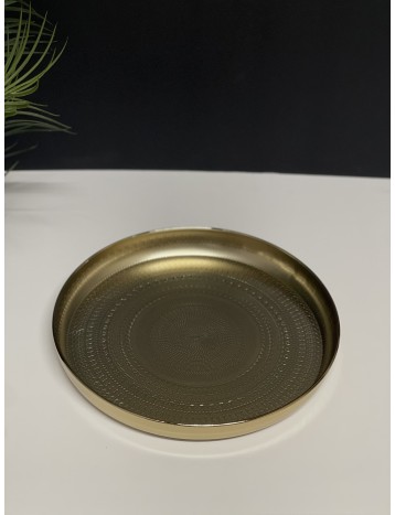 صينيه دائري ذهبي مطفي