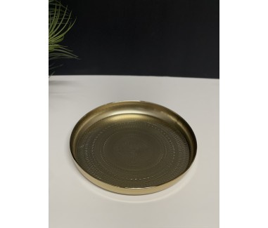 صينيه دائري ذهبي مطفي