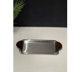 صينية تقديم بمسكه خشبي صغير