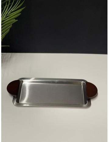 صينية تقديم بمسكه خشبي صغير