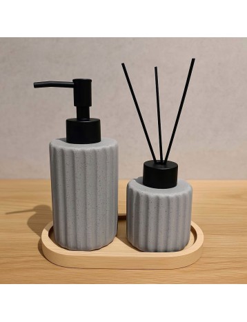 طقم صابون رمادي