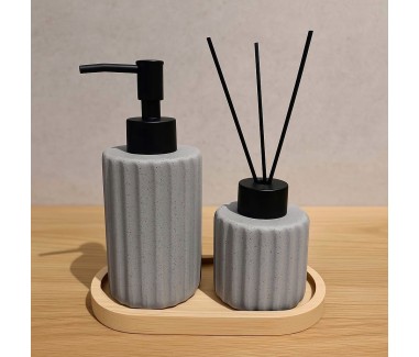 طقم صابون رمادي