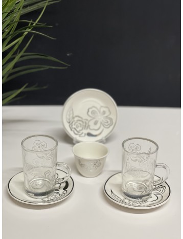 طقم ضيافة فضي 36 قطعه 076