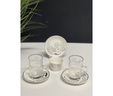 طقم ضيافة فضي 36 قطعه 076