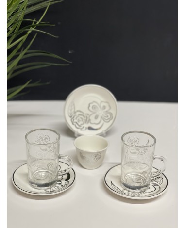 طقم ضيافة فضي 36 قطعه 076