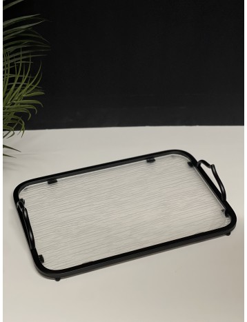 صينية تقديم شفاف اسود