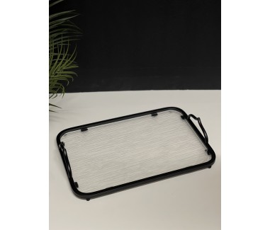 صينية تقديم شفاف اسود