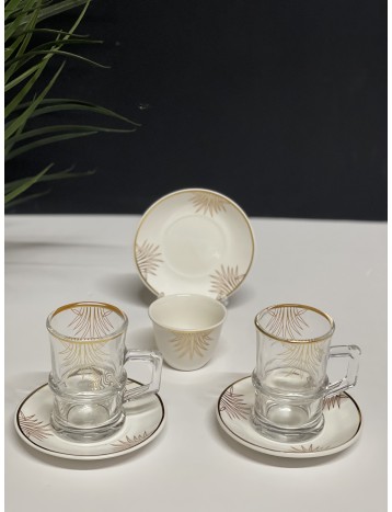 طقم ضيافة ذهبي 36 قطعه 078