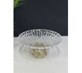 صحن كريستال بقاعدة ذهبي 