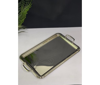 صينية تقديم استيل فضي