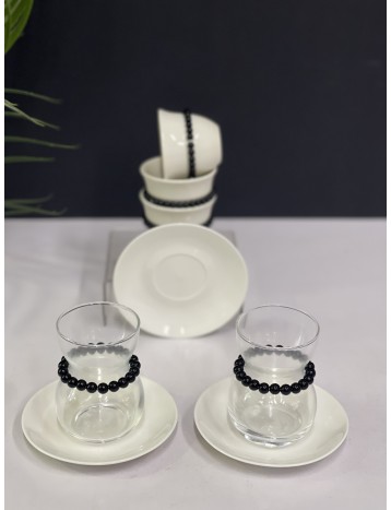 طقم ضيافة 36 قطعة ابيض واسود