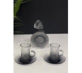 طقم ضيافة 36 قطعه اسود مقلم