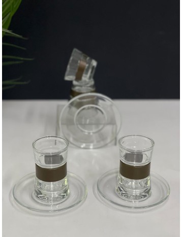 طقم ضيافة 36 قطعة بني