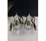 طقم ترامس مكس خشبي مع صينية 