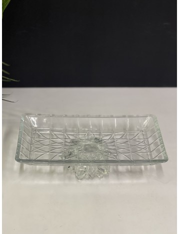 صحن مستطيل بقاعدة كريستال 