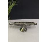 صحن بيضاوي فضي صغير