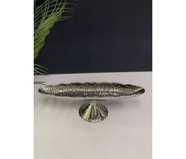 صحن بيضاوي فضي صغير