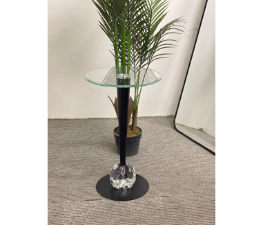 طاولة خدمة بقاعدة كريستال اسود