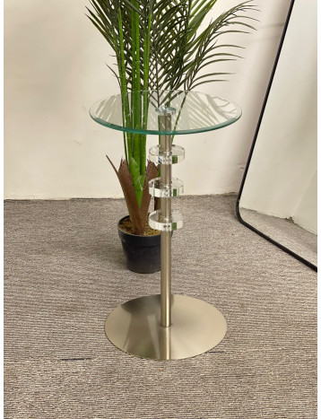 طاولة خدمة بعامود فضي