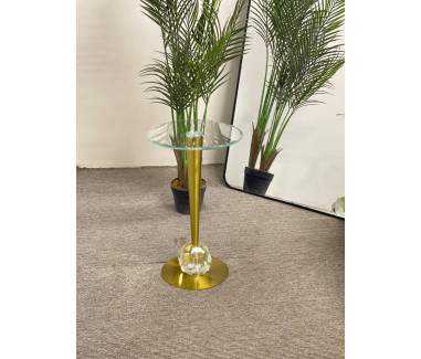 طاولة خدمة بقاعدة كريستال ذهبي