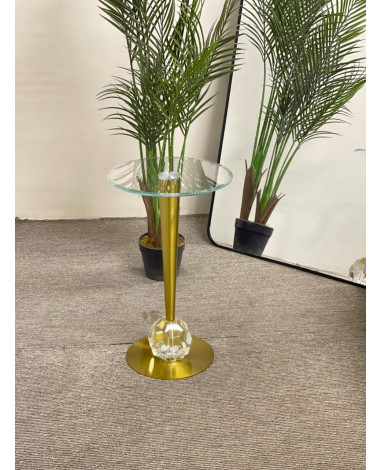 طاولة خدمة بقاعدة كريستال ذهبي