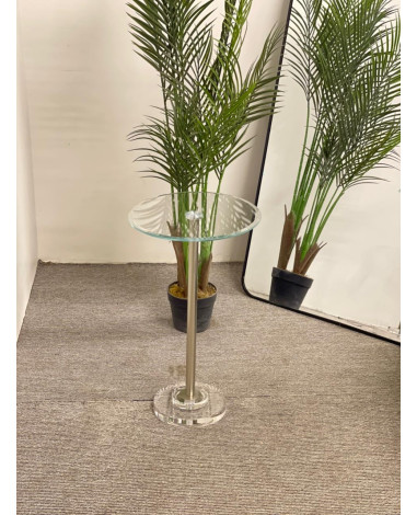 طاولة خدمة بقاعدة اكريلك فضي