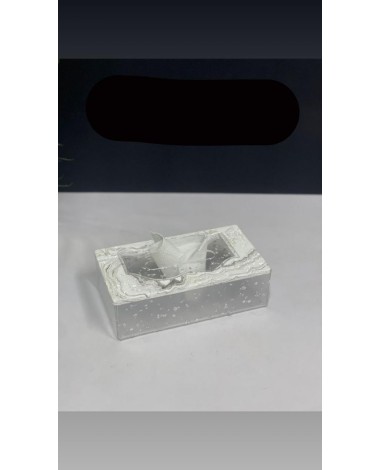 علبة مناديل فضي