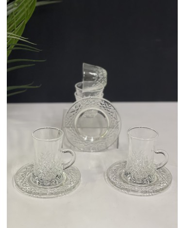 طقم كاسات وفناجيل شفافة 05