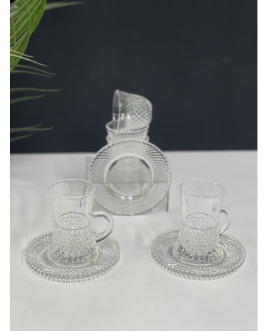 طقم كاسات وفناجيل شفافة 01